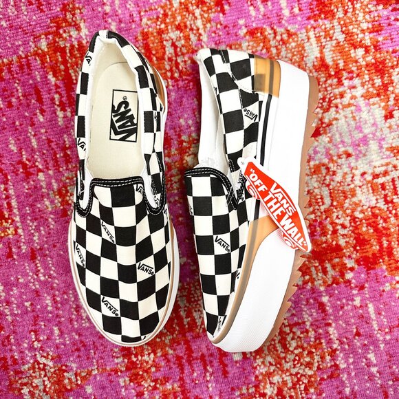 Vans Shoes - VANS Era Stacked Checkerboard Platform Slip On Shoes NWT 8.5
